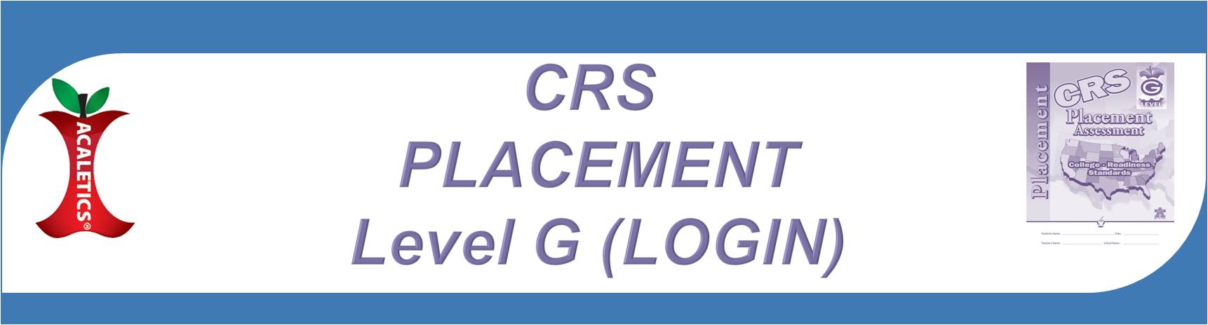 CRS Placement Login Heading